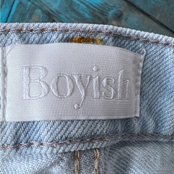 Boyish The Tommy Distressed High Rise Straight Leg Raw Hem Jeans Size 28 - Picture 14 of 16